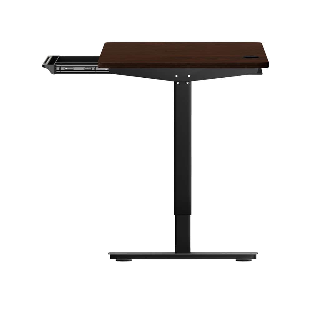 150cm Electric Standing Desk Adjustable Height with Drawer Black & White Walnut