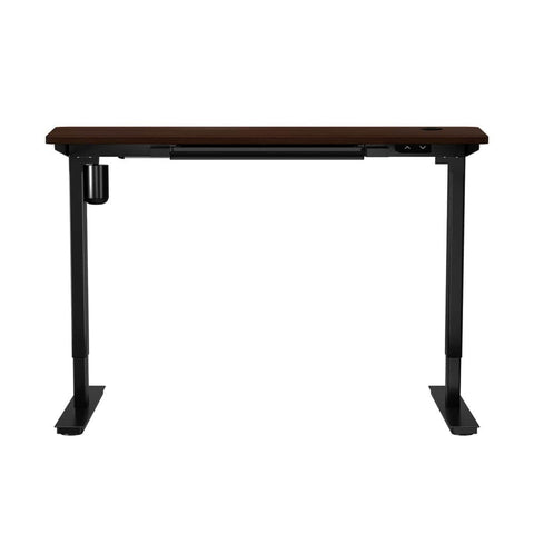 150cm Electric Standing Desk Adjustable Height with Drawer Black & White Walnut