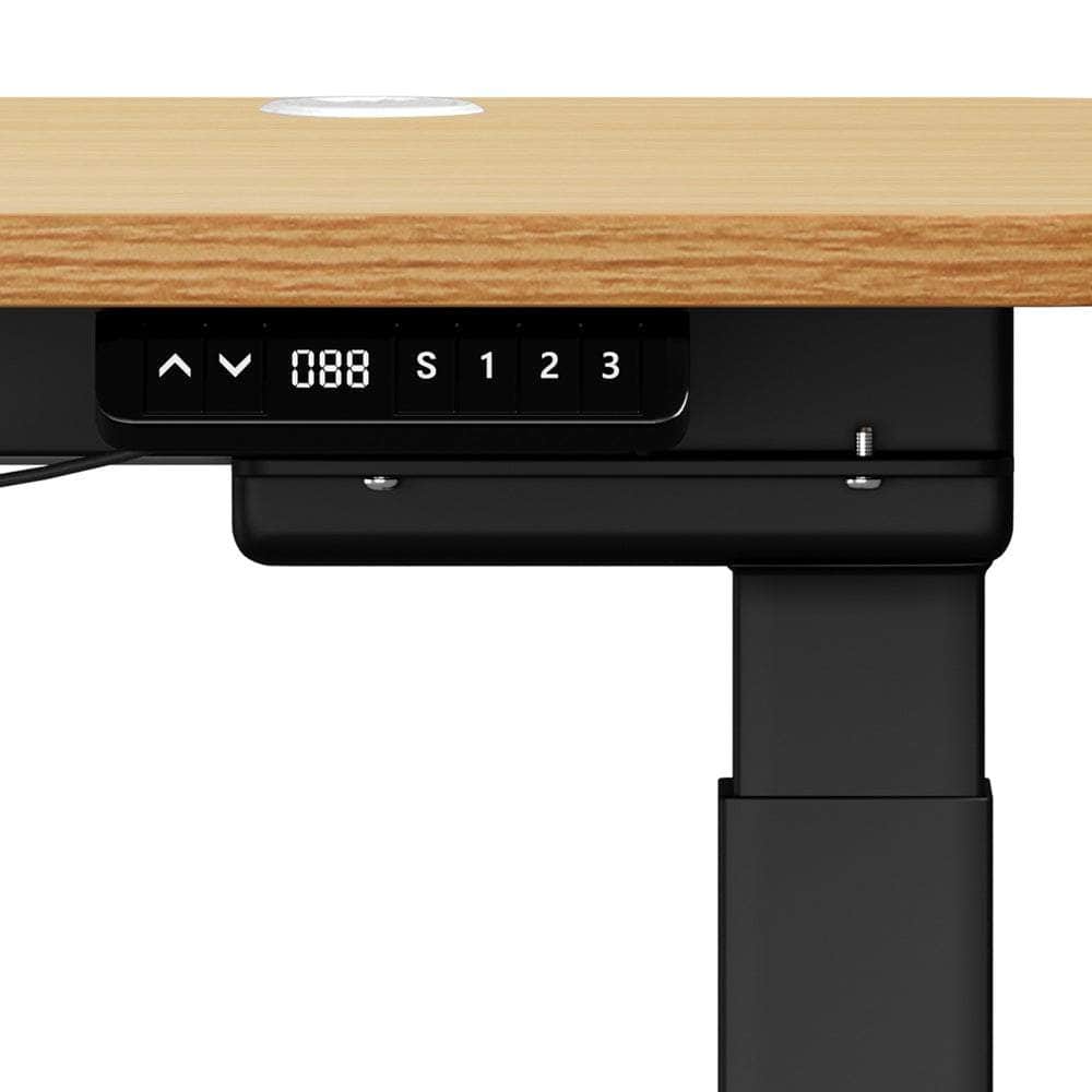 150cm Electric Standing Desk with Drawer Adjustable Black & White Oak