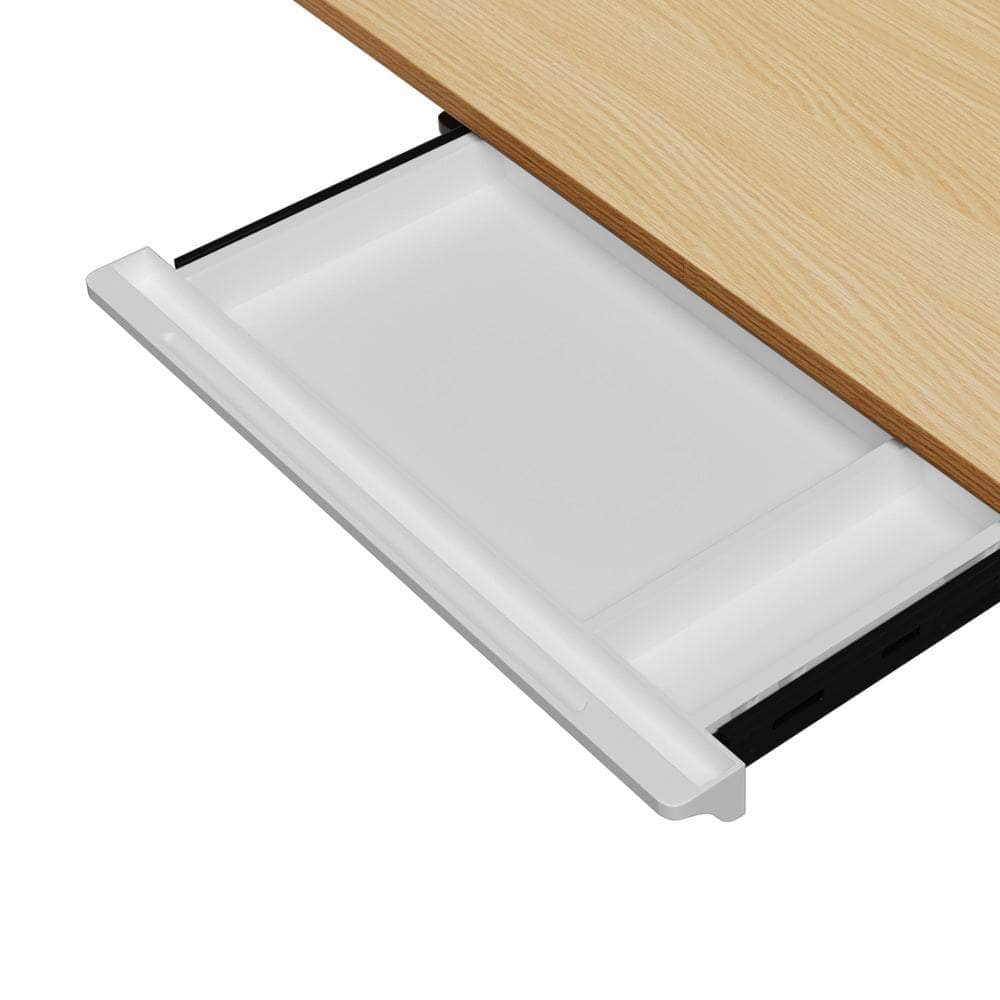 150cm Electric Standing Desk with Drawer Adjustable Black & White Oak