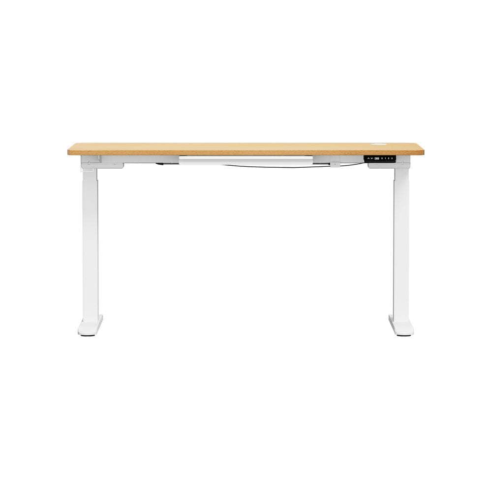 150cm Electric Standing Desk with Drawer Adjustable Black & White Oak