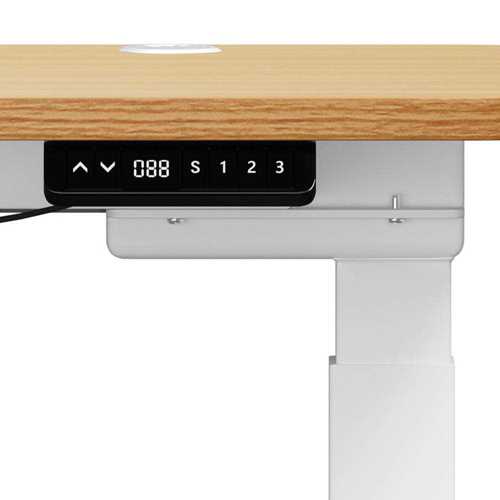 150cm Electric Standing Desk with Drawer Adjustable Oak White Single & Dual Motar