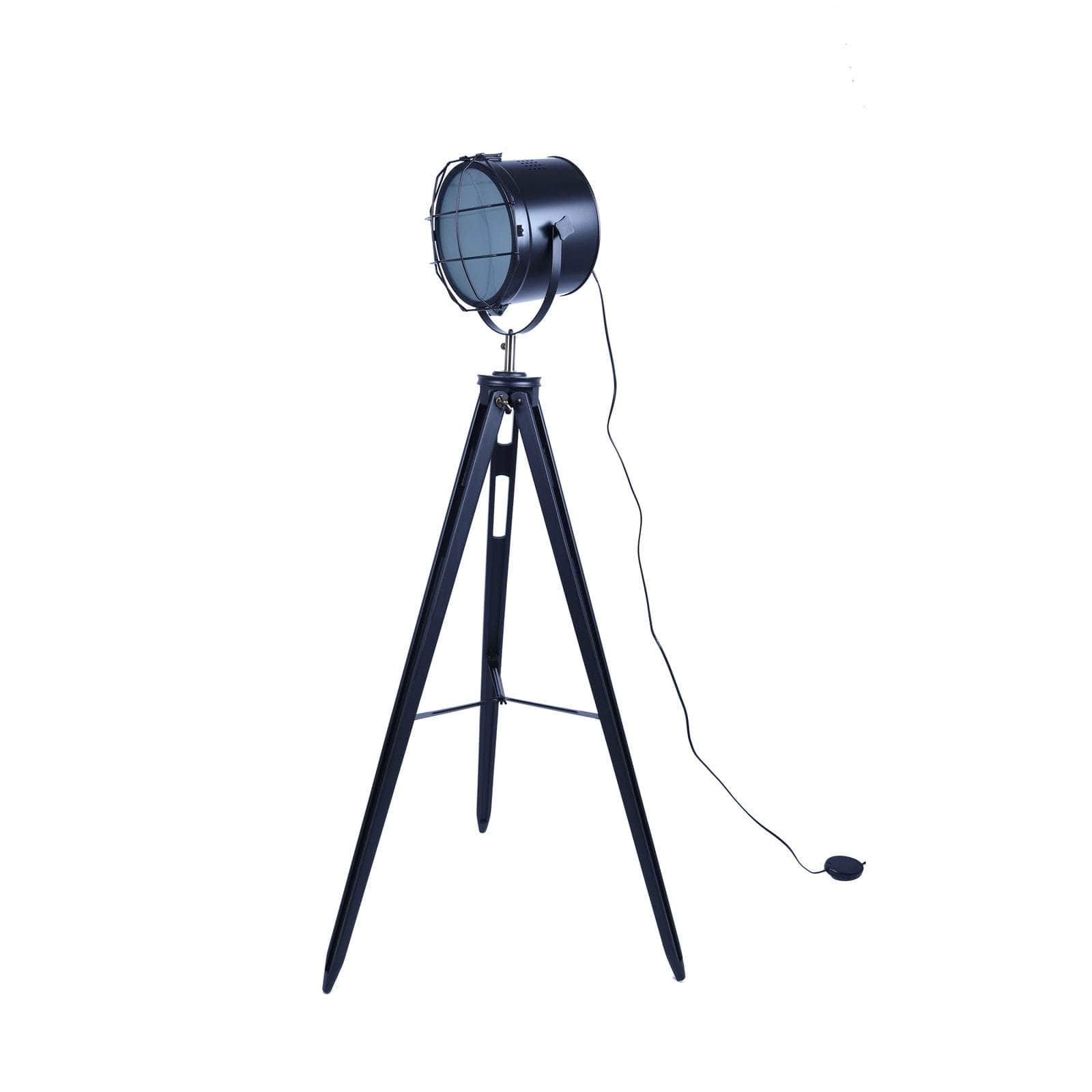 158Cm Nautical Tripod Floor Lamp - Matte Black