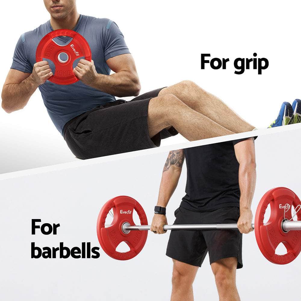 15kg Weight Plates - Standard Dumbbell Barbell Red