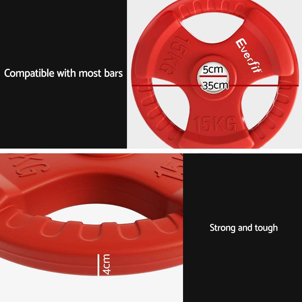 15kg Weight Plates - Standard Dumbbell Barbell Red
