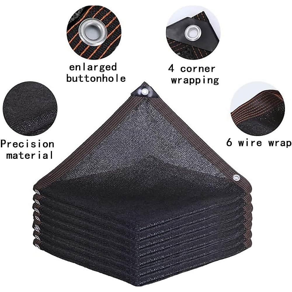 15m x 2m Fence Windscreen Privacy Screen Shade Cover Coffee Fabric Mesh Garden