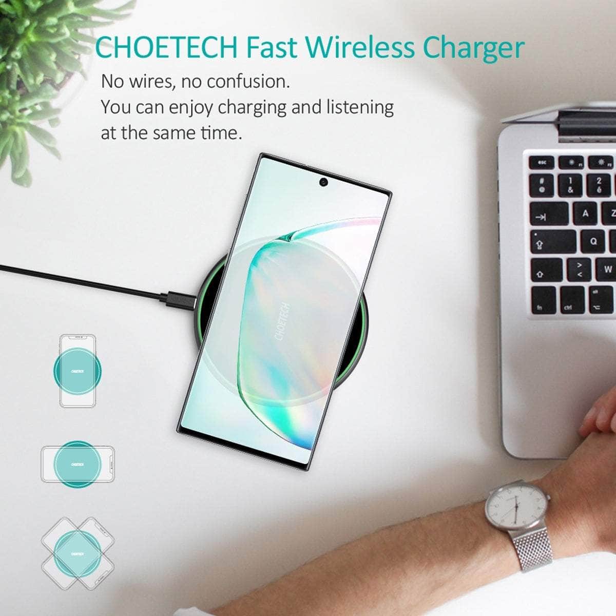 15W Wireless Charging Pad With Ac Adapter