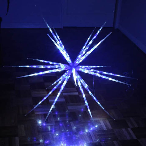 160 LED Blast Ice Star Ball Christmas Light Decoration in Blue & White