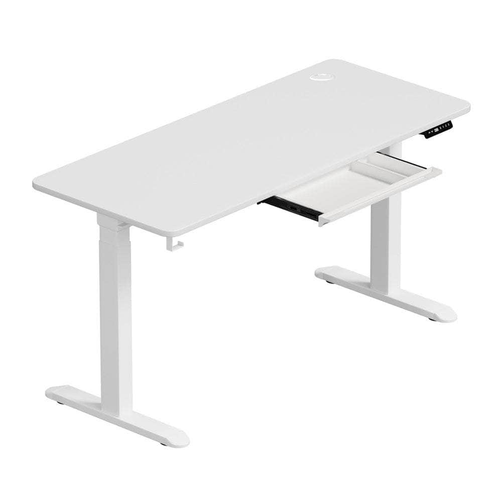 160cm Electric Standing Desk w/ Drawer Adjustable Oak White & Black