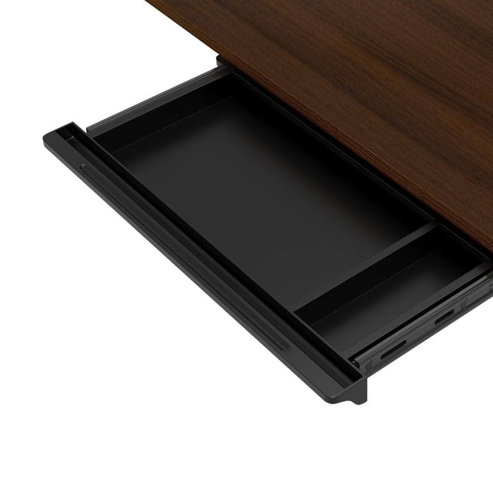 160cm Electric Standing Desk with Drawer Adjustable Black Walnut