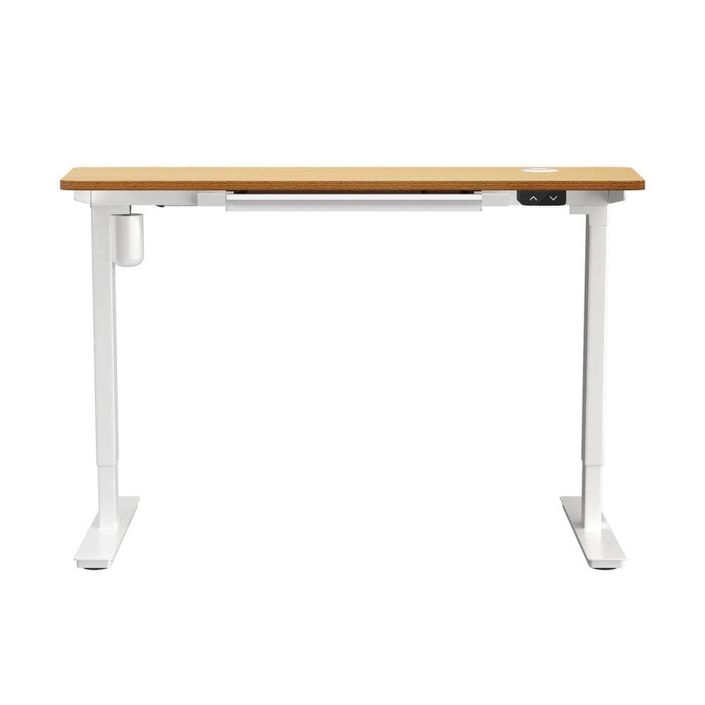 160cm Electric Standing Desk with Drawer Adjustable White Oak