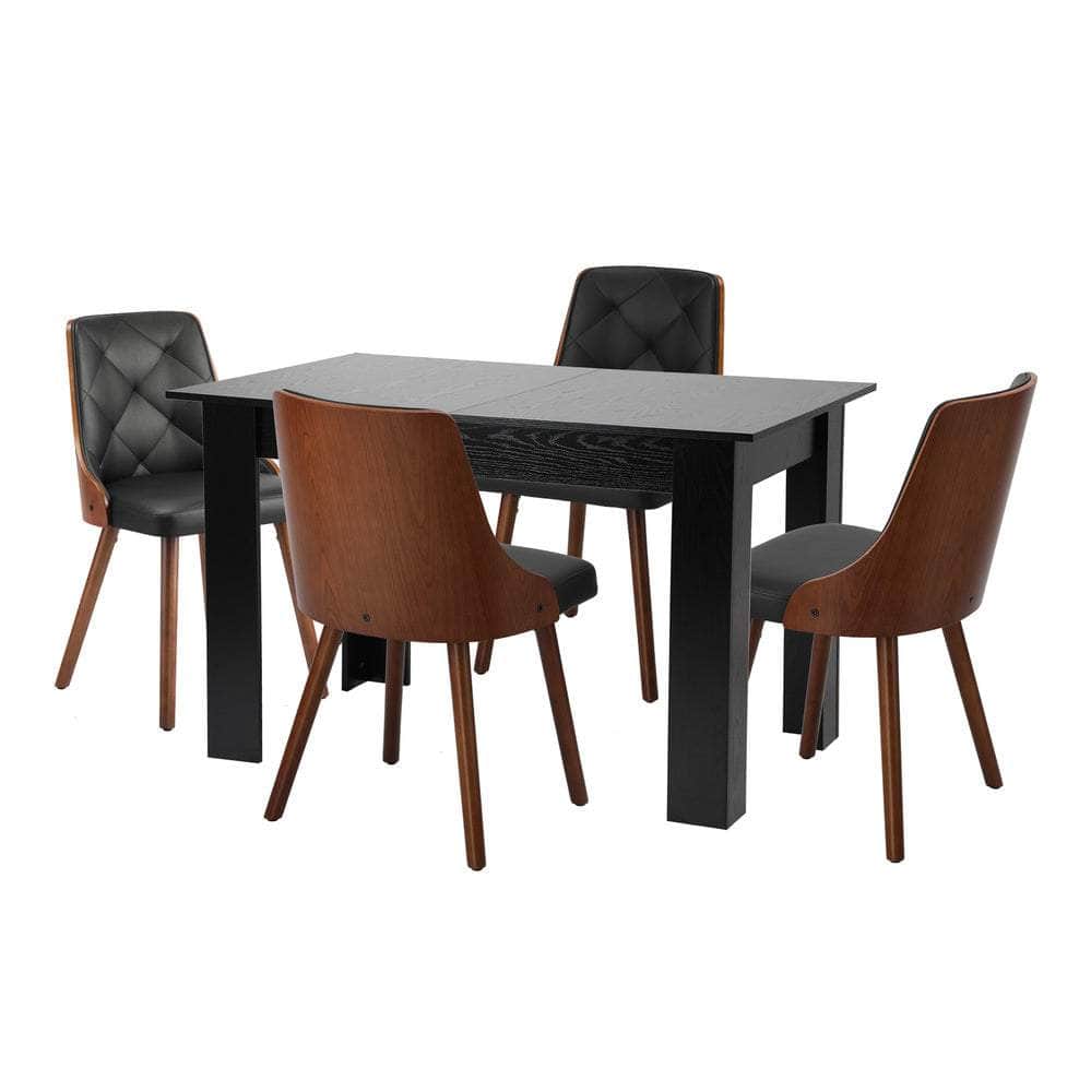 160cm Extendable Dining Table with 4PCS/6PCS Chairs PU Leather
