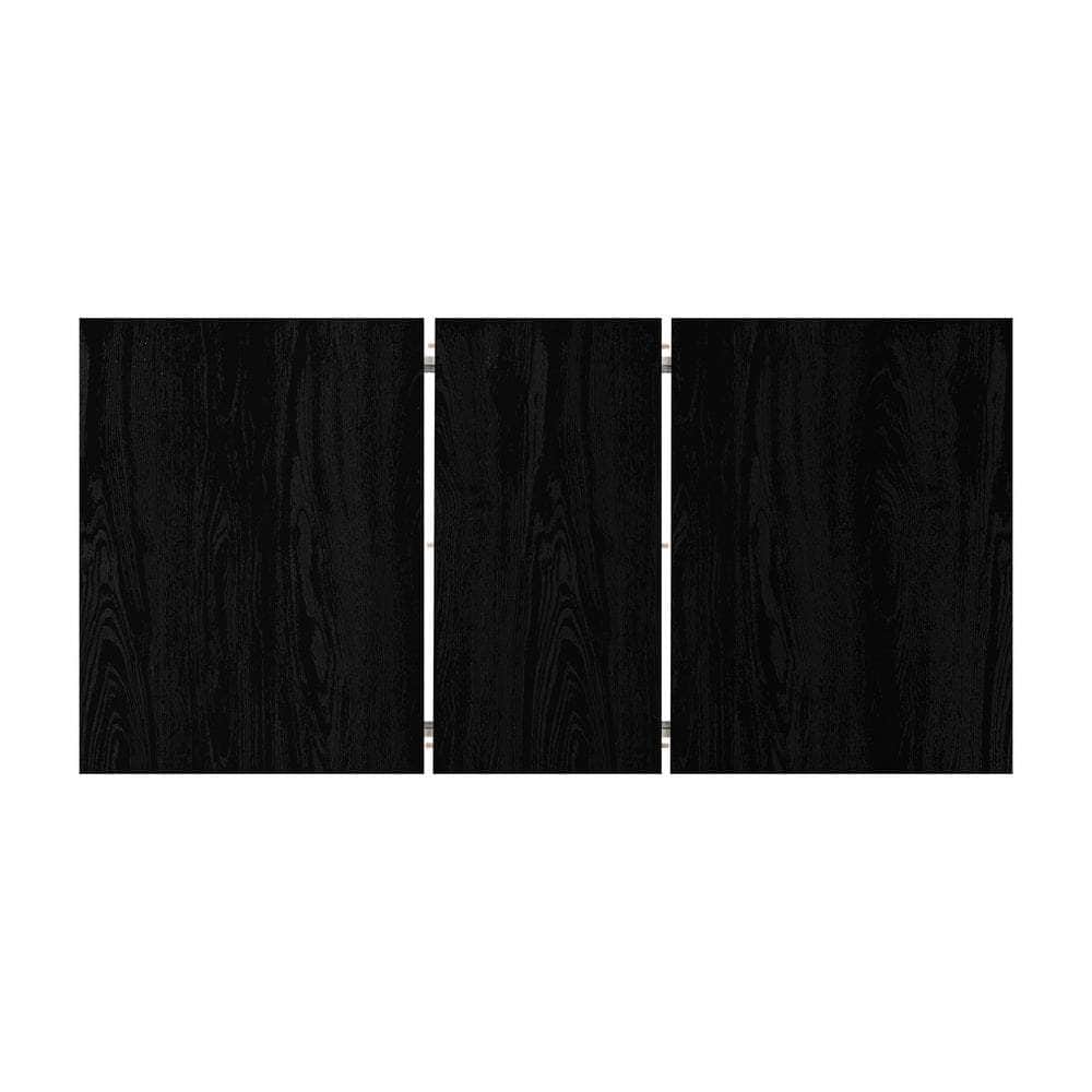 160cm Extendable Dining Table with 4PCS Dining Chairs Rattan Black