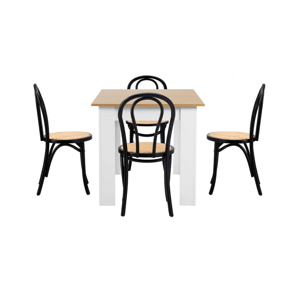 160cm Extendable Dining Table with Crossback Chairs