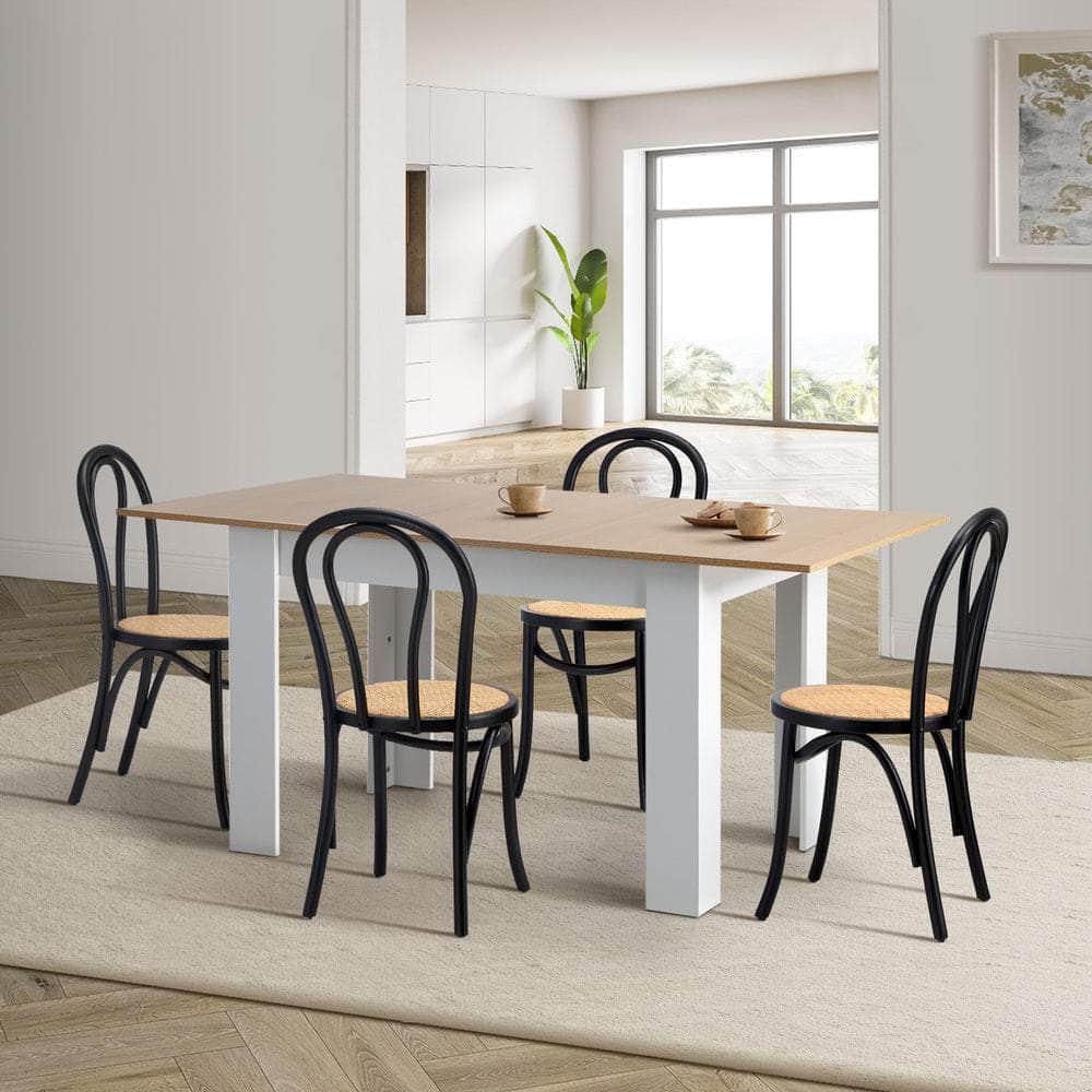 160cm Extendable Dining Table with Crossback Chairs