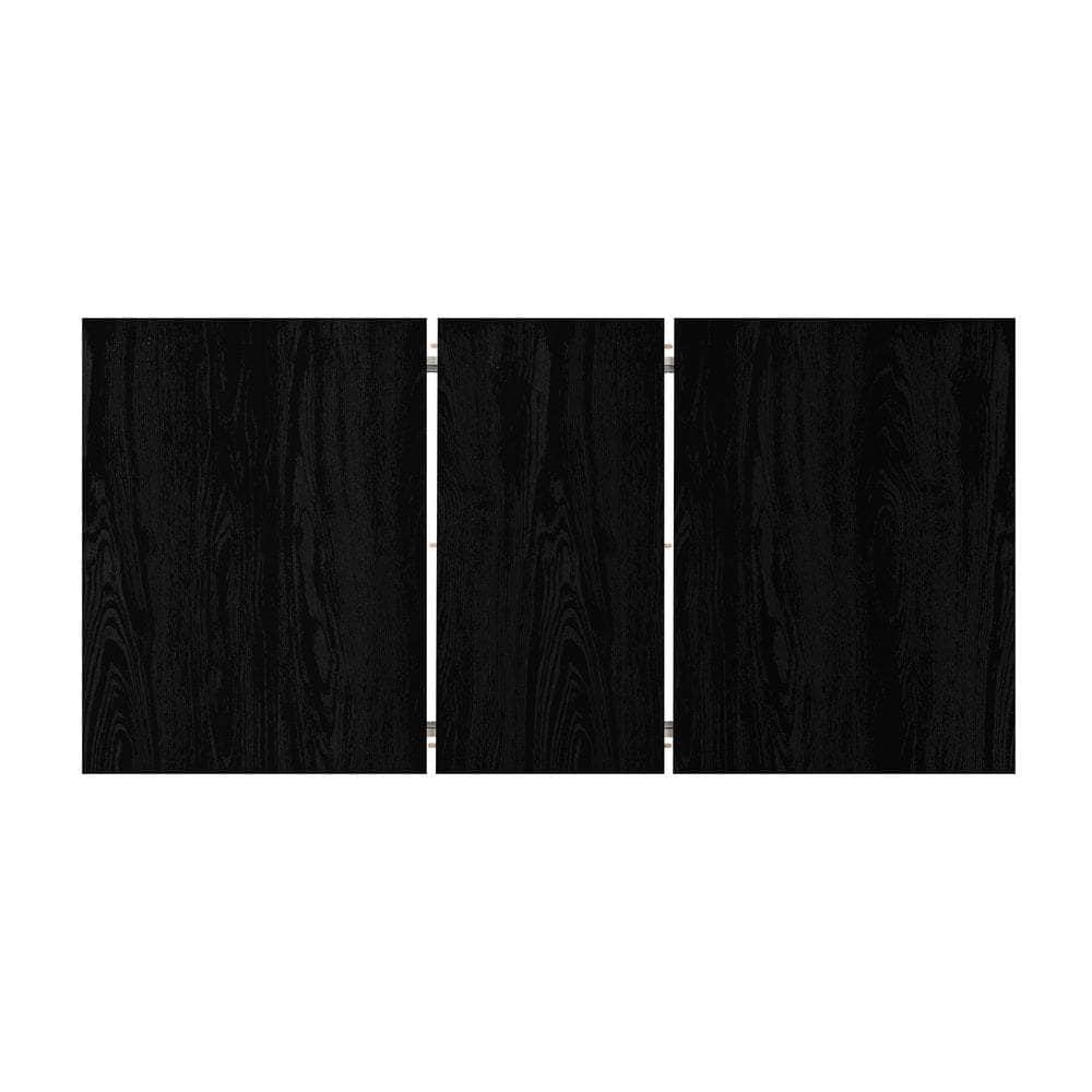 160cm Extendable Dining Table with Dining Chairs PU Leather Black