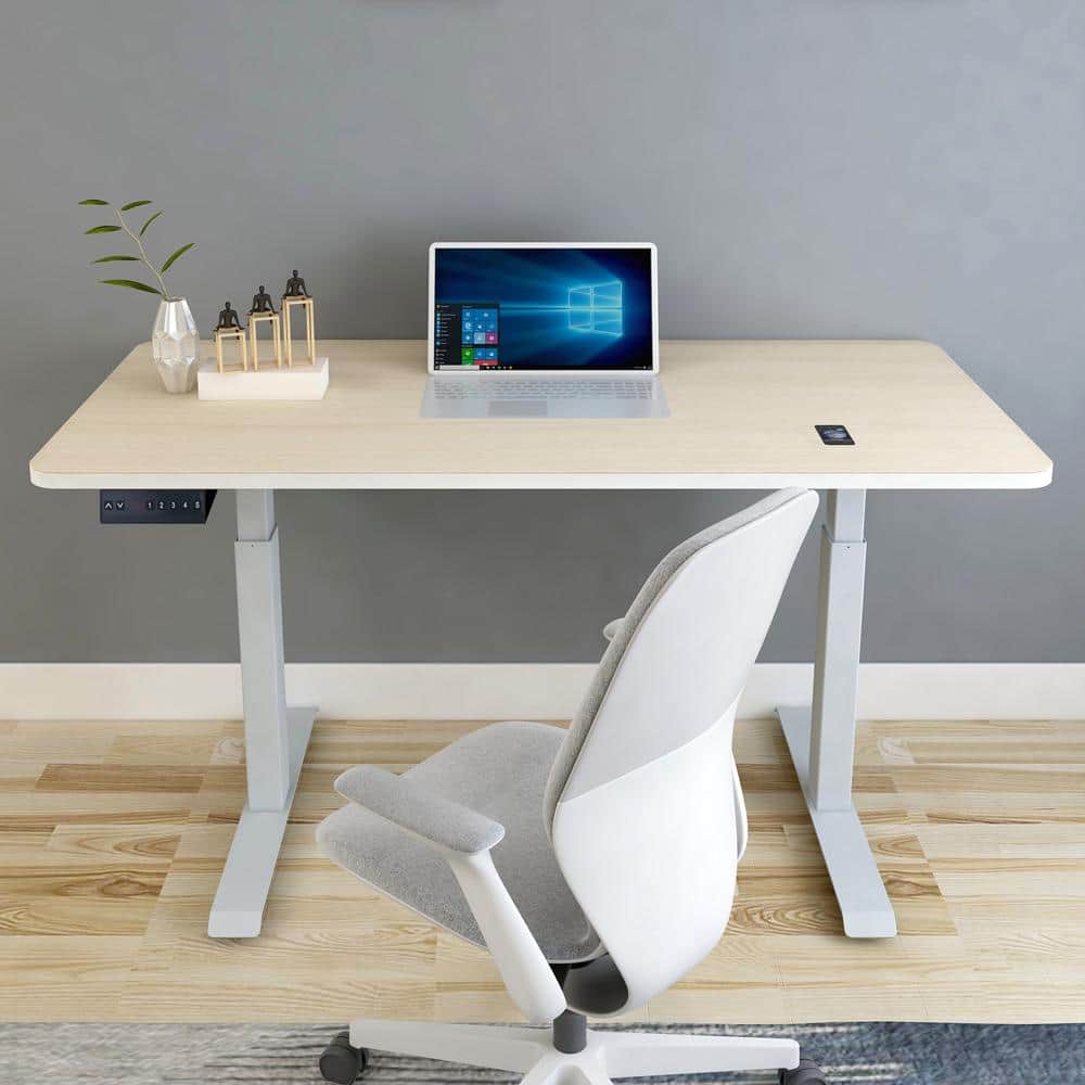 160Cm Standing Desk Height Adjustable Sit Stand Motorised White Dual