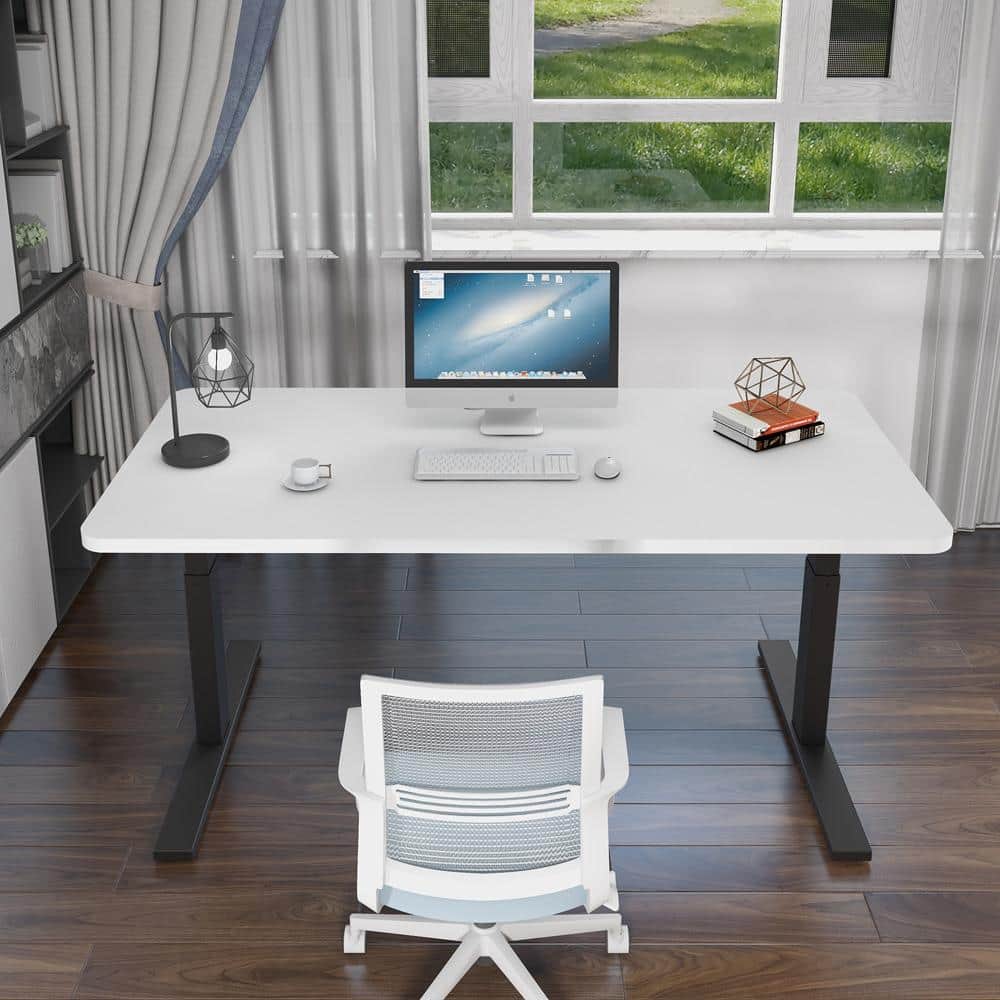 160Cm Standing Desk Height Adjustable Sit Stand Motorised White Dual