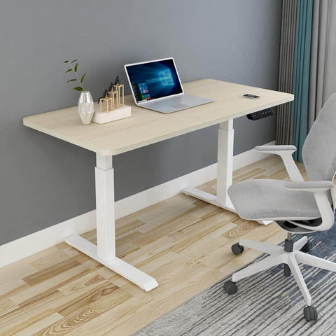 160Cm Standing Desk Height Adjustable Sit Stand Motorised White Dual