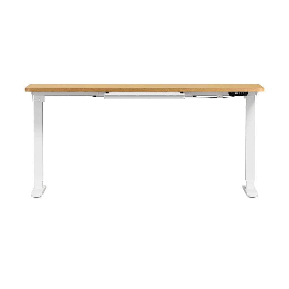160cm Standing Desk With Drawer Motorized Adjustable White