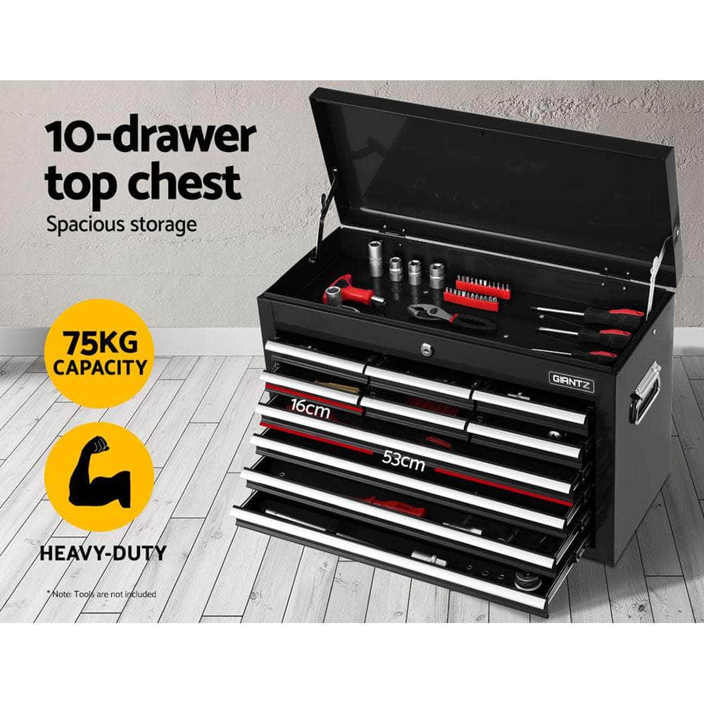 17 Drawers Tool Box Trolley Chest Cabinet Cart Garage Mechanic Toolbox Black