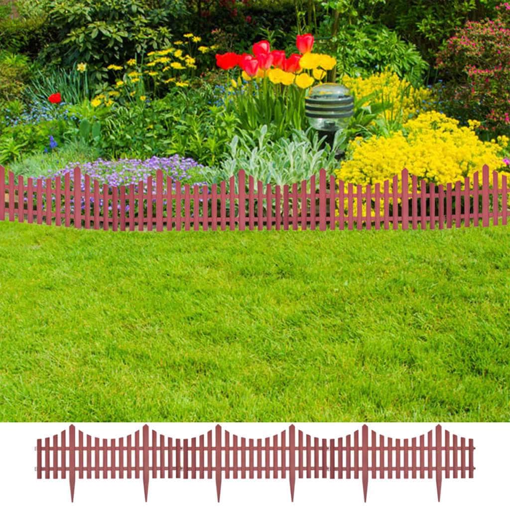 17 pcs Lawn Dividers 10 m Brown - Simple deals