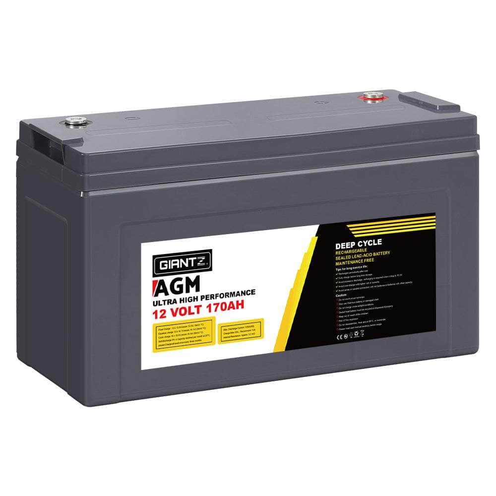 170Ah Deep Cycle Battery 12V AGM Marine Sealed Power Portable Box Solar Caravan Camping