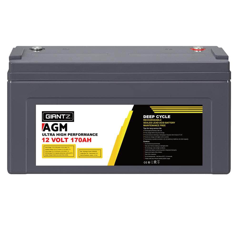 170Ah Deep Cycle Battery 12V AGM Marine Sealed Power Portable Box Solar Caravan Camping