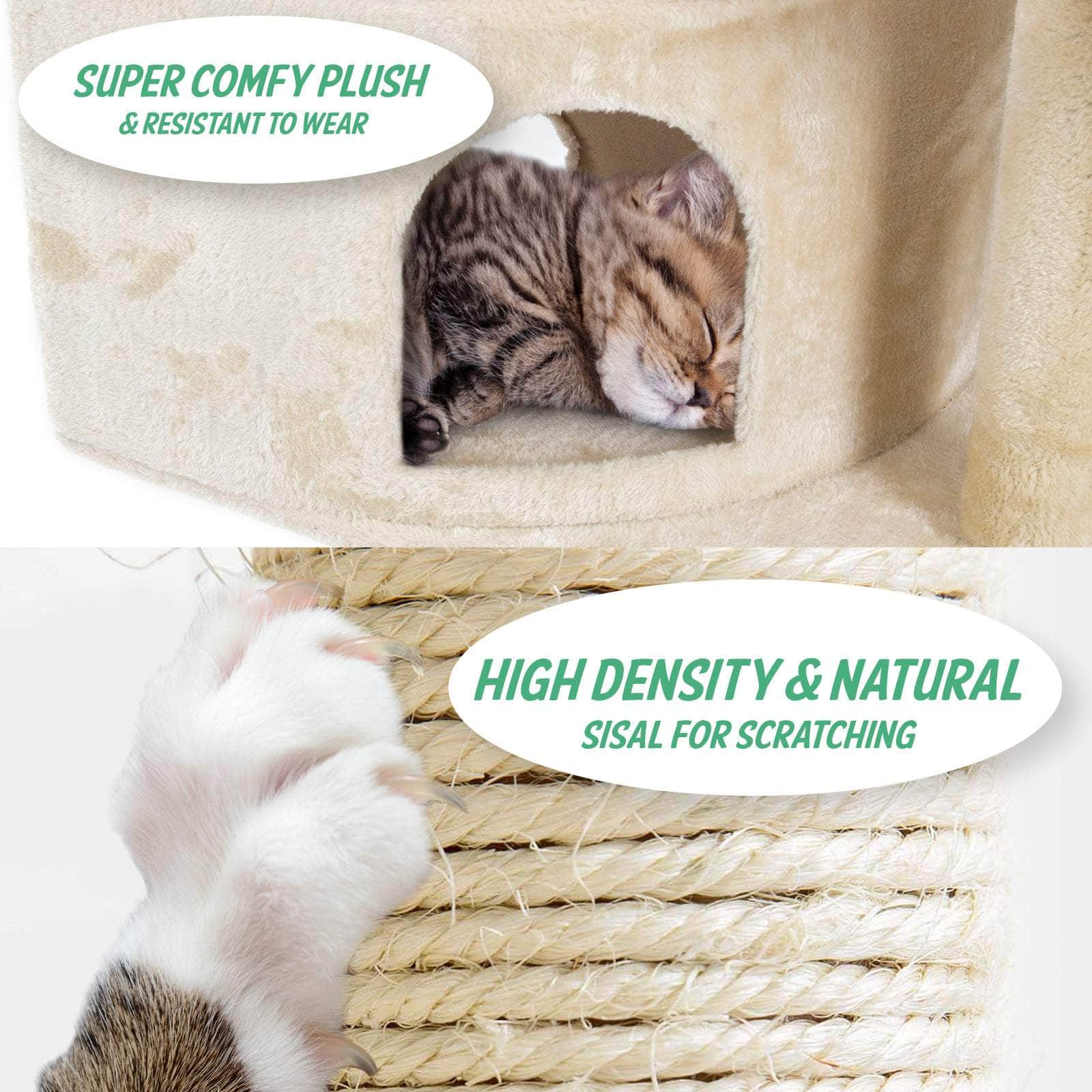 170Cm Beige Cat Tree Danie Multi Level Scratcher
