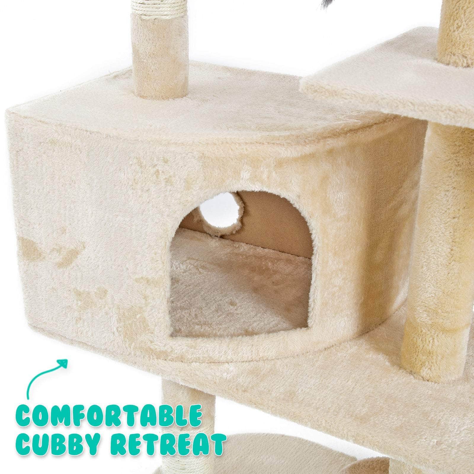 170Cm Beige Cat Tree Danie Multi Level Scratcher
