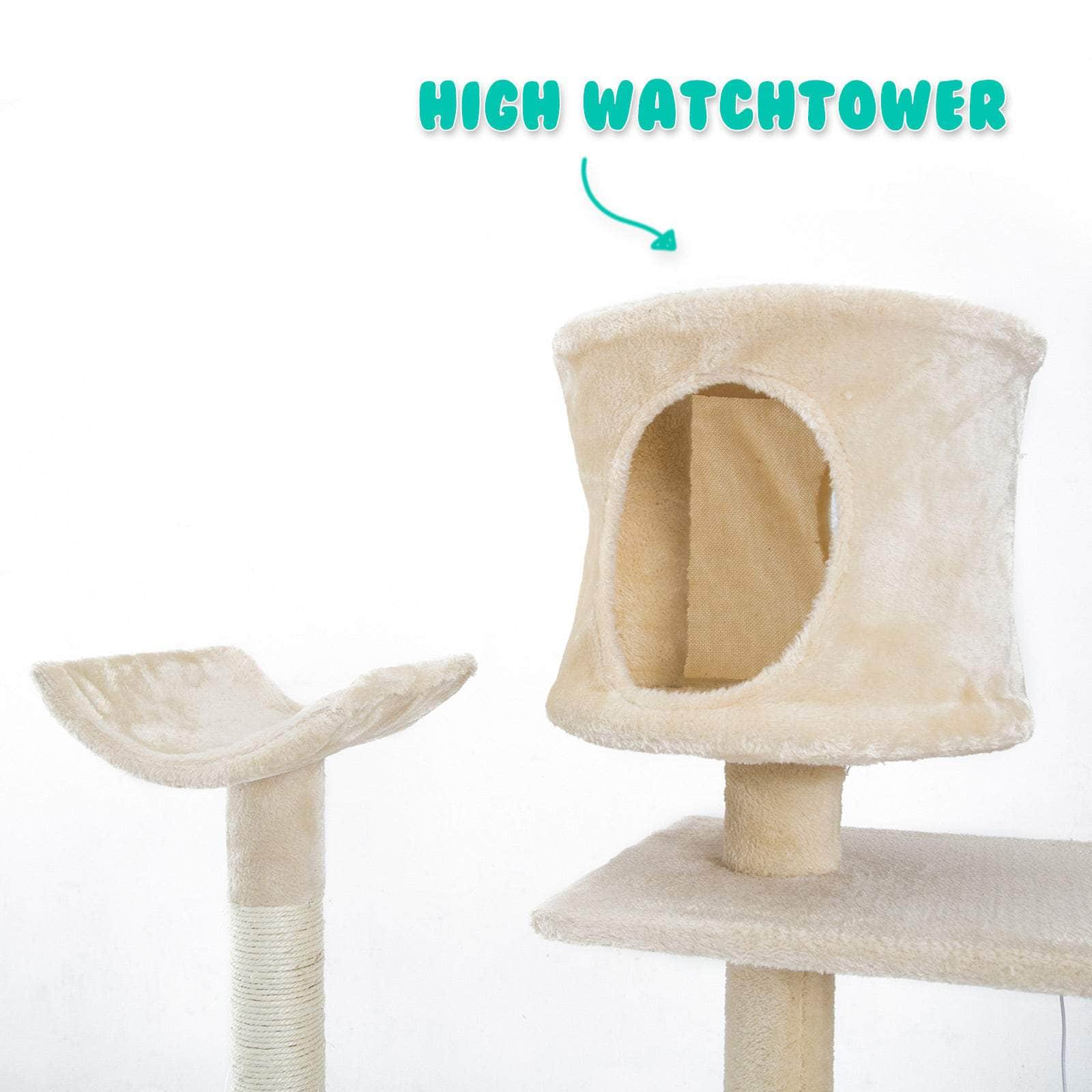 170Cm Beige Cat Tree Danie Multi Level Scratcher