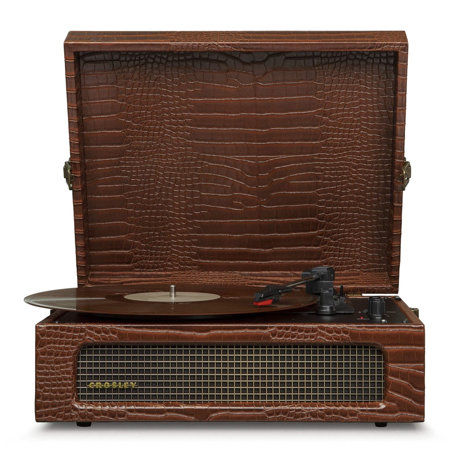 Brown Croc - Bluetooth Portable Turntable | Brown colour