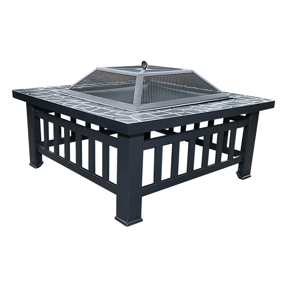 18" Square Metal Fire Pit Outdoor Heater