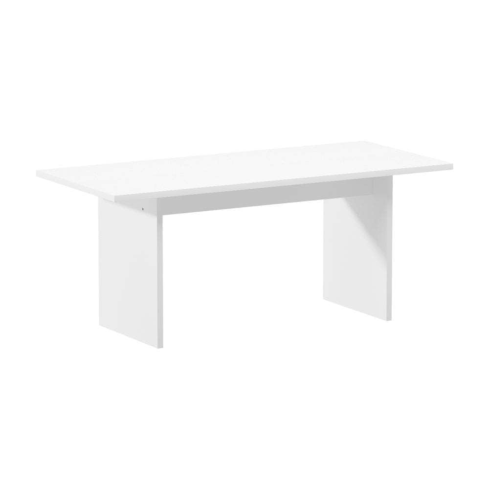180cm Dining Table Rectangular Timber Natural/White