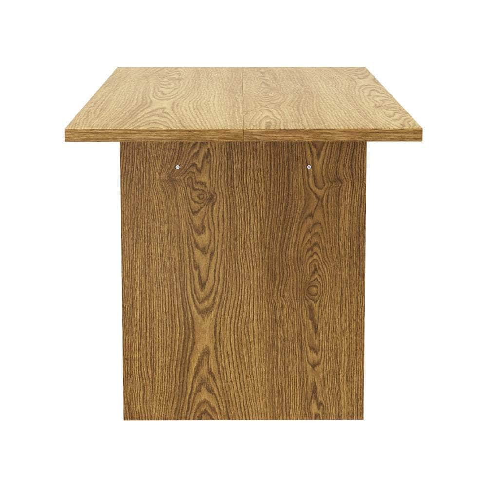 180cm Dining Table Rectangular Timber Natural/White