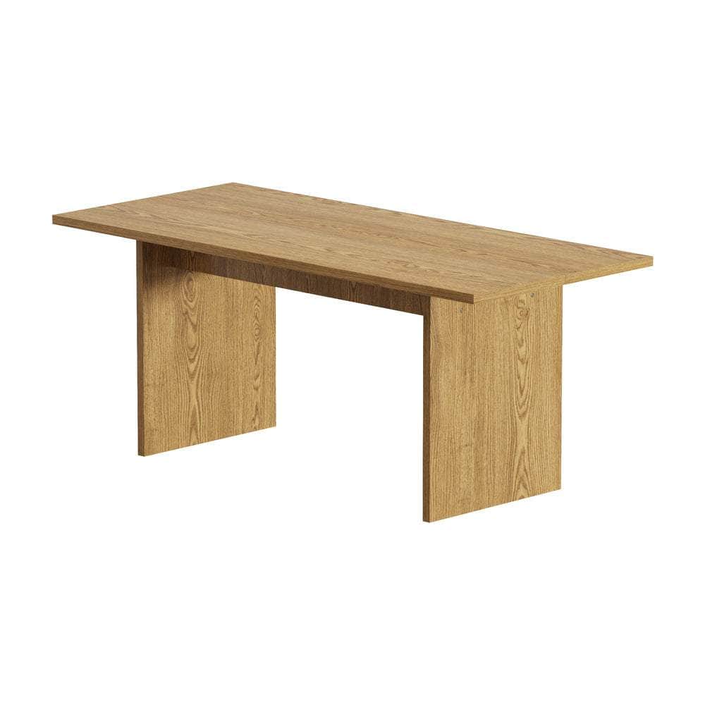 180cm Dining Table Rectangular Timber Natural/White