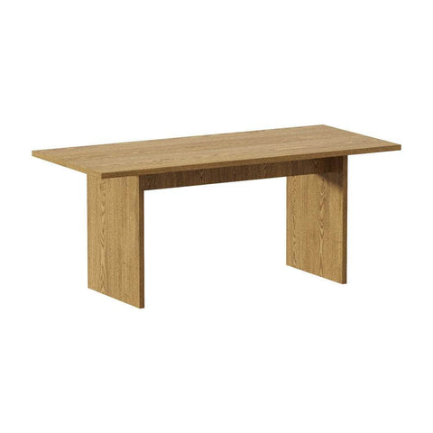 180cm Dining Table Rectangular Timber Natural/White