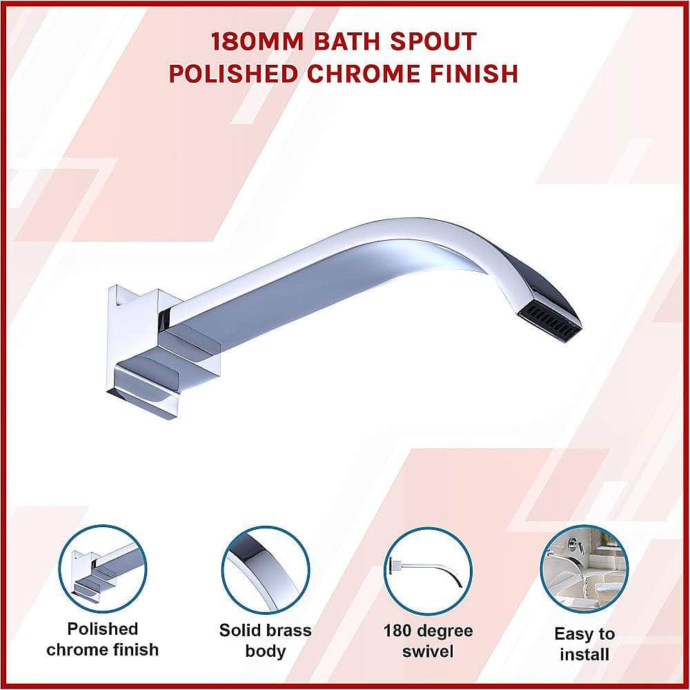 180Mm Bath Spout Polished Chrome Finish