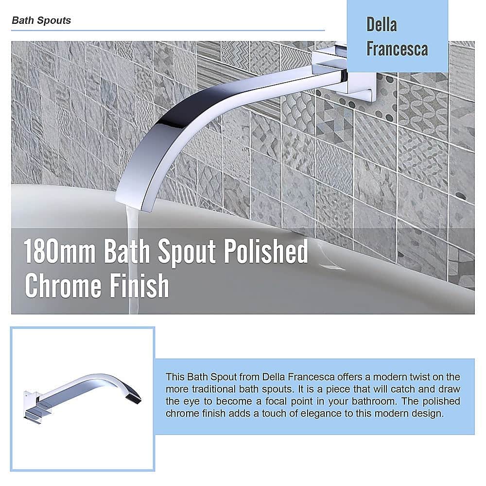 180Mm Bath Spout Polished Chrome Finish
