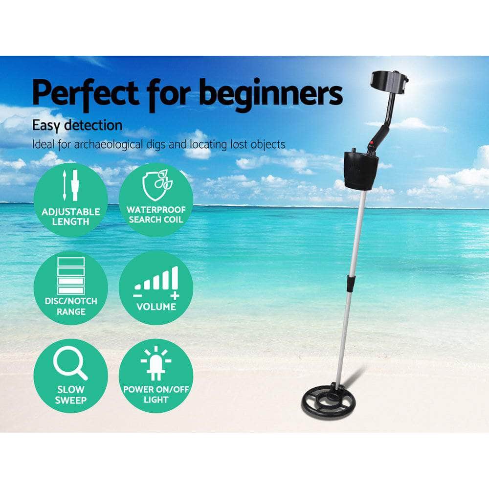 180Mm Deep Waterproof Treasure Hunter Metal Detector Black