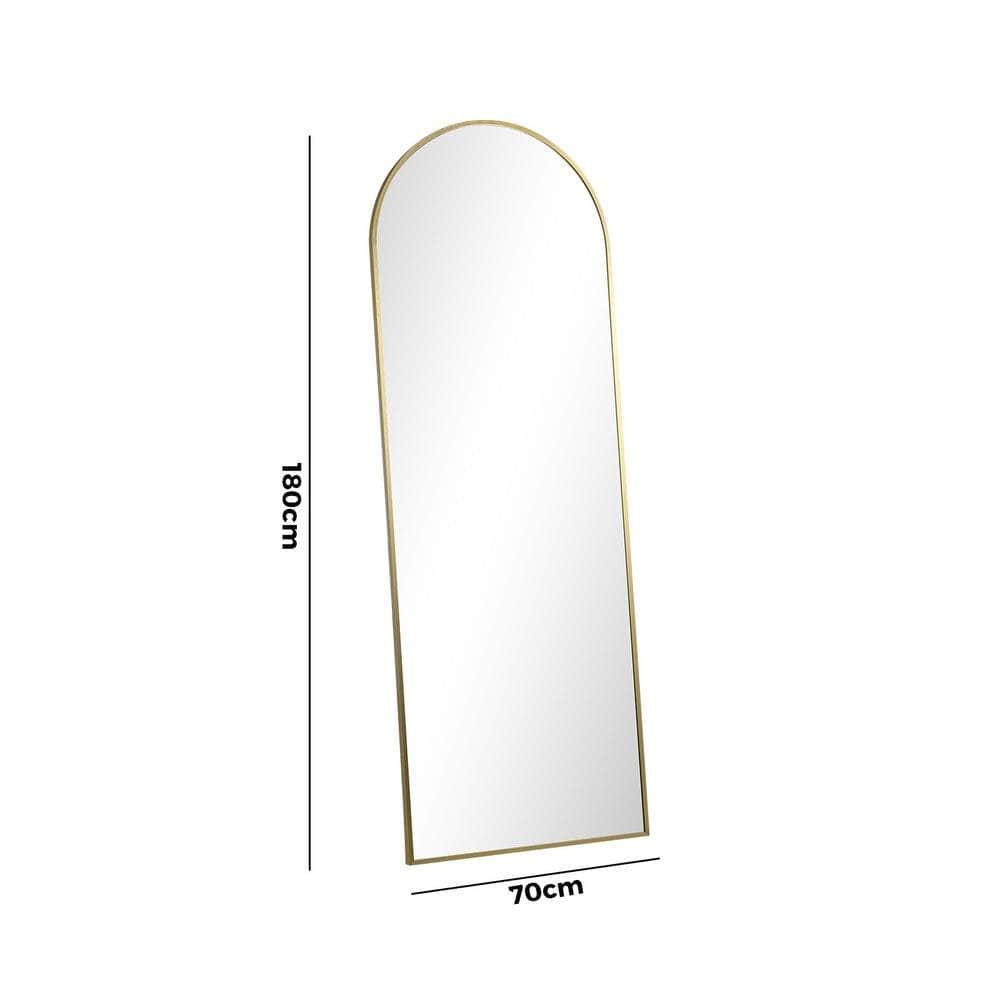 180x70cm Full Length Mirror Arched Floor Mirrors Black/Gold