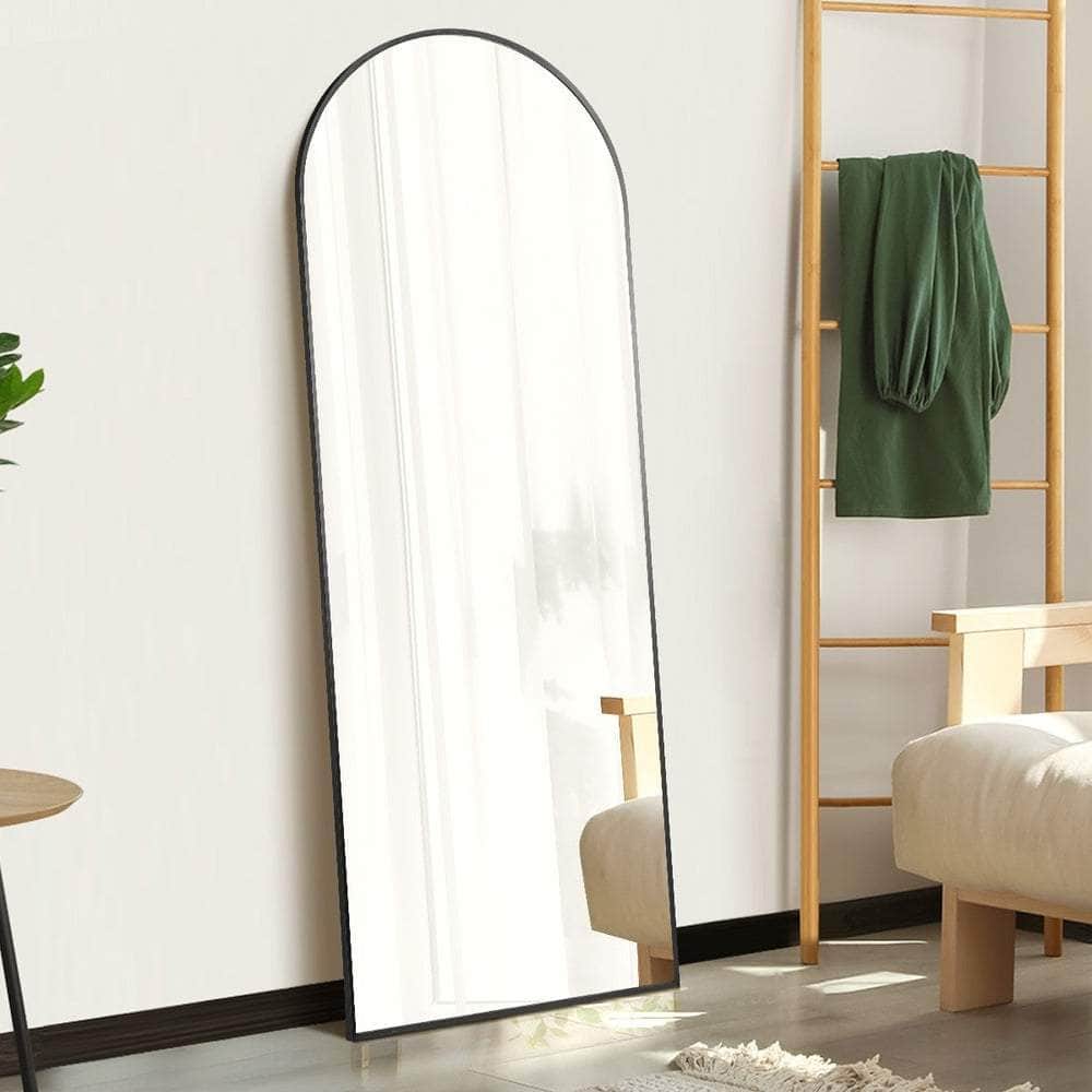 180x70cm Full Length Mirror Arched Floor Mirrors Black/Gold