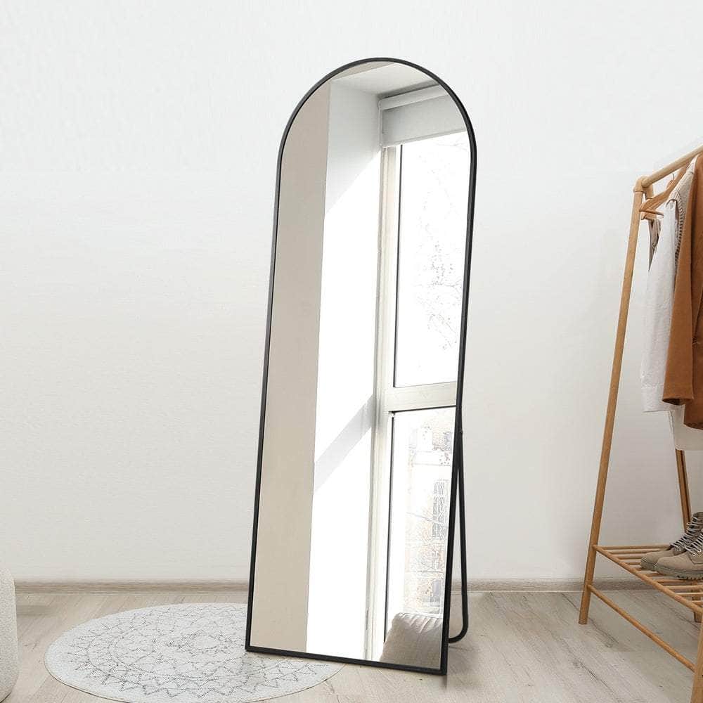 180x70cm Full Length Mirror Arched Floor Mirrors Black/Gold