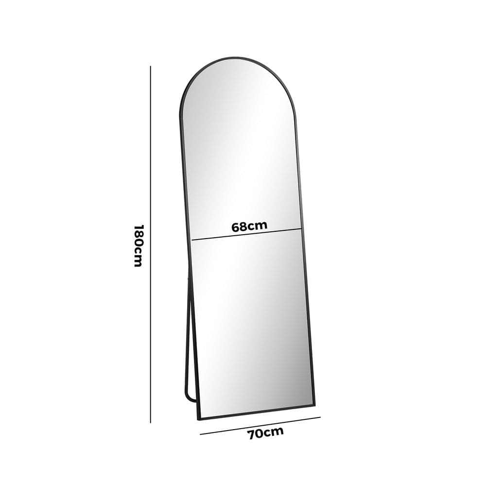180x70cm Full Length Mirror Arched Floor Mirrors Black/Gold