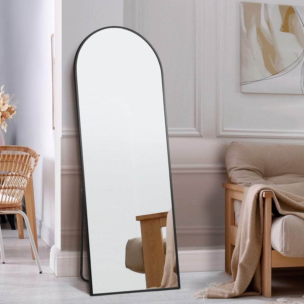 180x70cm Full Length Mirror Arched Floor Mirrors Black/Gold