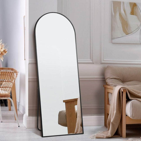 180x70cm Full Length Mirror Arched Floor Mirrors Black/Gold