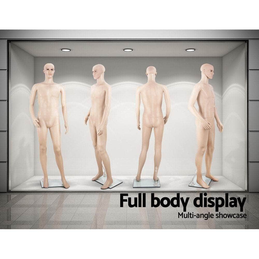 186cm Tall Full Body Male Mannequin - Skin Coloured