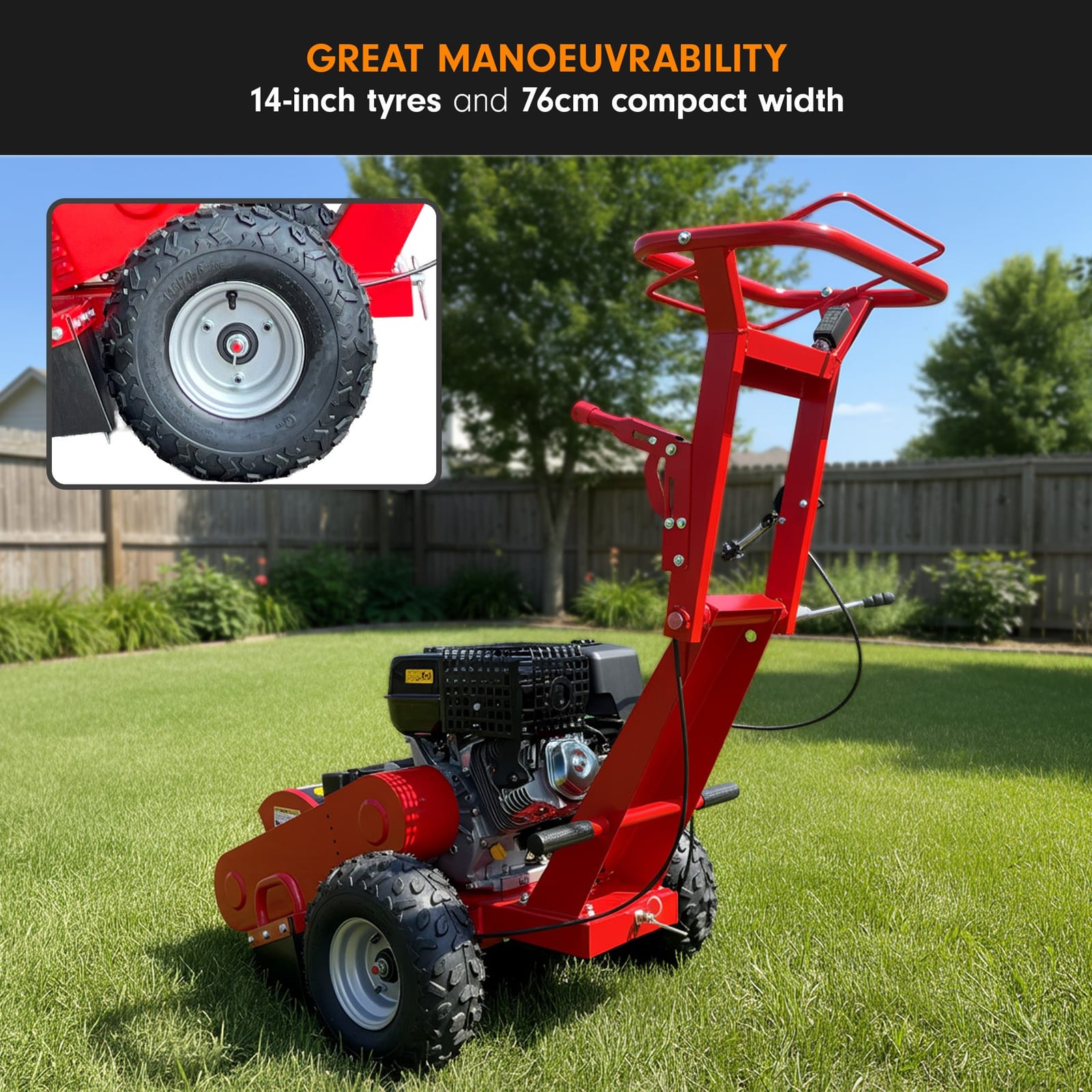 18HP 457cc Petrol Stump Grinder Key Start Tungsten Teeth Heavy Duty Machine - photo 16