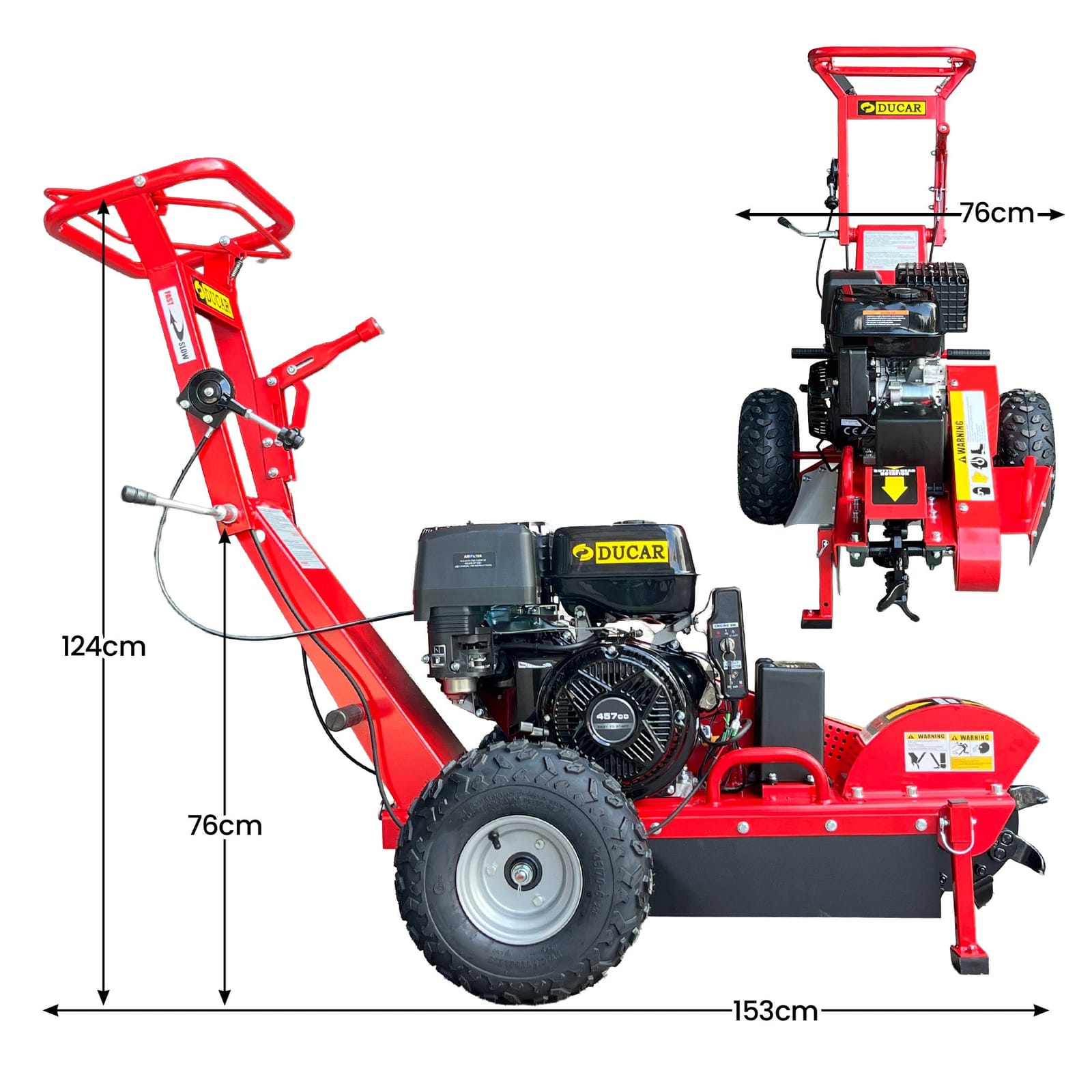 18HP 457cc Petrol Stump Grinder Key Start Tungsten Teeth Heavy Duty Machine - photo 19