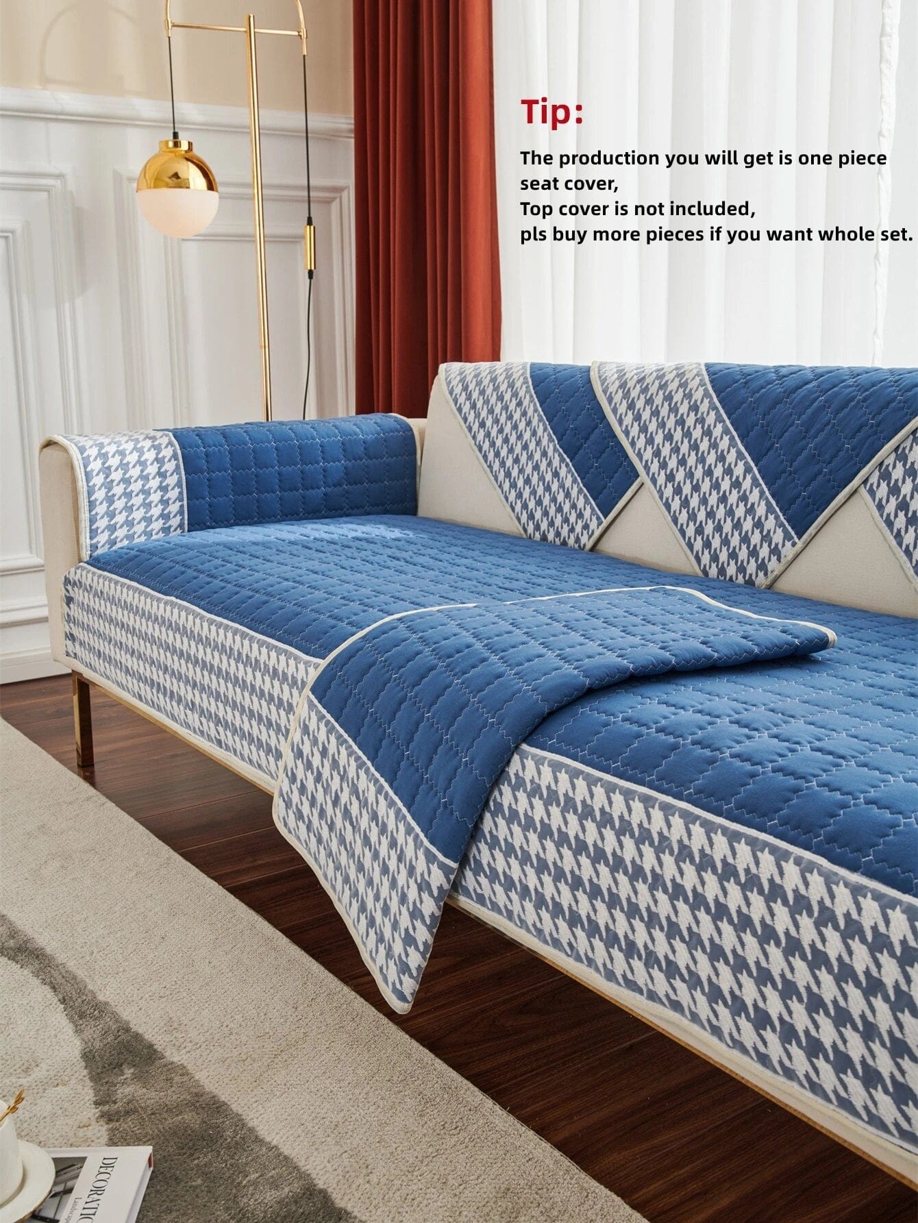 1pc Plain Stretchy Sofa Slipcover